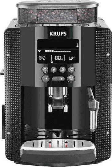 Krups Automatic Espresso Machine 1450W Pressure 15bar for Cappuccino with Grinder Black EA8150