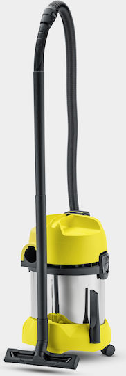 Karcher WD 3 Battery Premium Aspirator Reîncărcabil Lichide / Solide Fără Încărcător și Baterie cu Inoxidabil Recipient 17lt