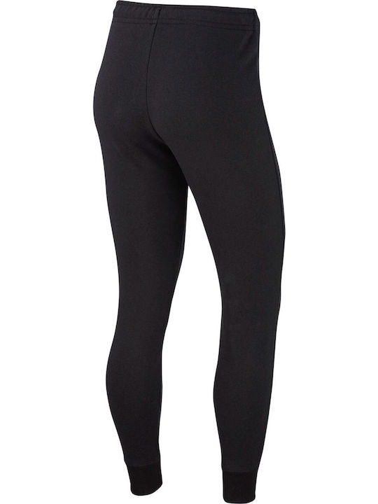 Sportswear Висока талия Долнище на анцуг с гума Флийс Черен