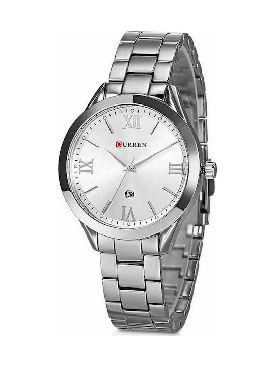 Curren Watch with Silver Metal Bracelet 9007