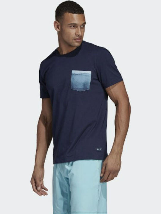 Adidas Parley Pocket Ανδρικό T-shirt Legend Ink Μονόχρωμο