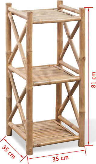 Βιβλιοθήκη Γνήσιο Χρώμα Μπαμπού 35x35x81εκ.
