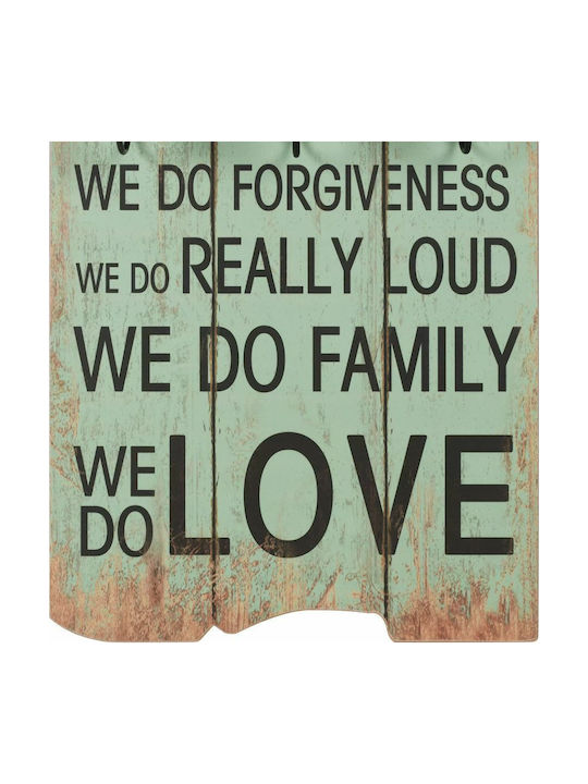 vidaXL Vintage Wall Hanger Happy Love Wooden 12 Hooks Green 40x120cm