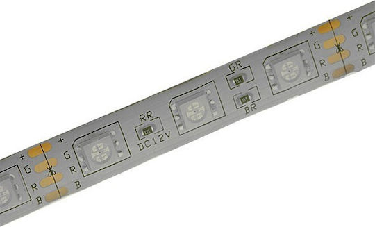 GloboStar Αδιάβροχη Ταινία LED 12V RGB Φως 5m Τύπου SMD5050 με Τροφοδοτικό & Τηλεχειριστήριο