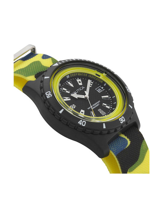 Nautica Battery Watch with Rubber Strap Yellow NAPSRF007