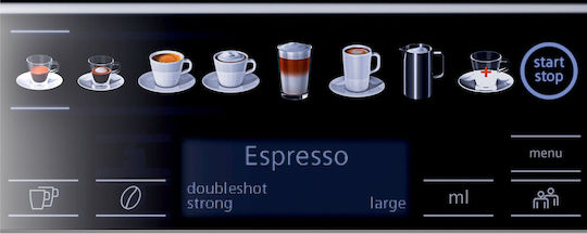 Siemens Eq.6 Plus S100 Αυτόματη Μηχανή Espresso 1500W Πίεσης 19bar με Μύλο Άλεσης Μαύρη TE651209RW