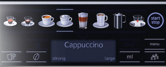 Siemens Eq.6 Plus S100 Αυτόματη Μηχανή Espresso 1500W Πίεσης 19bar με Μύλο Άλεσης Μαύρη TE651209RW