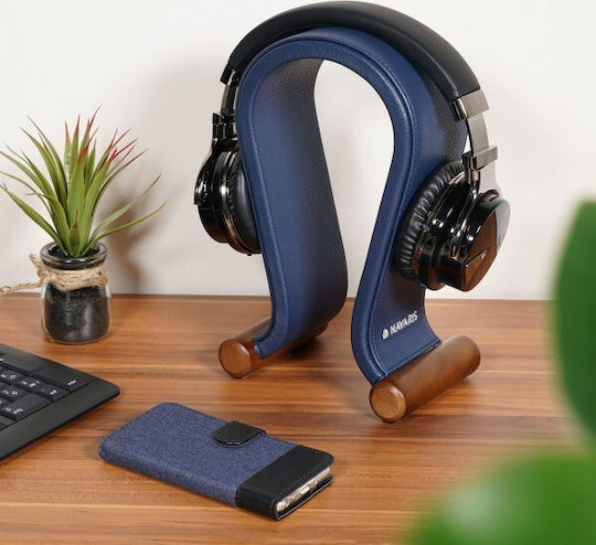 Navaris Omega Desk Mounted Headphone Stand Blue