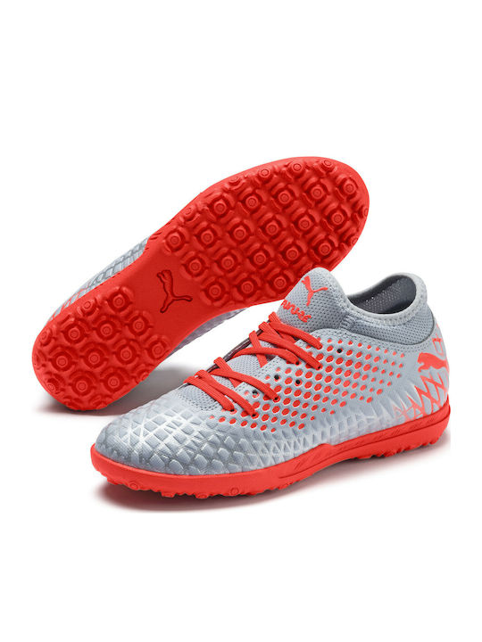 Puma Παιδικά Ποδοσφαιρικά Παπούτσια Future 4.4 TT Rasen mit Socke Gray