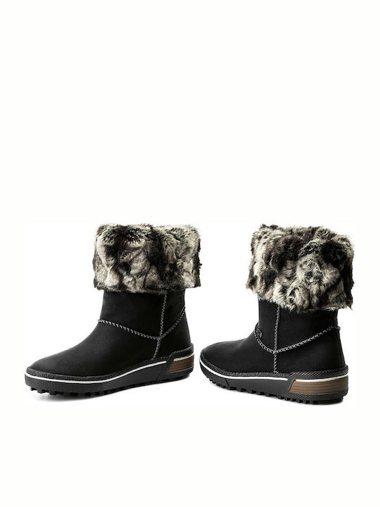 Rieker Women's Ankle Boots with Fur Gray