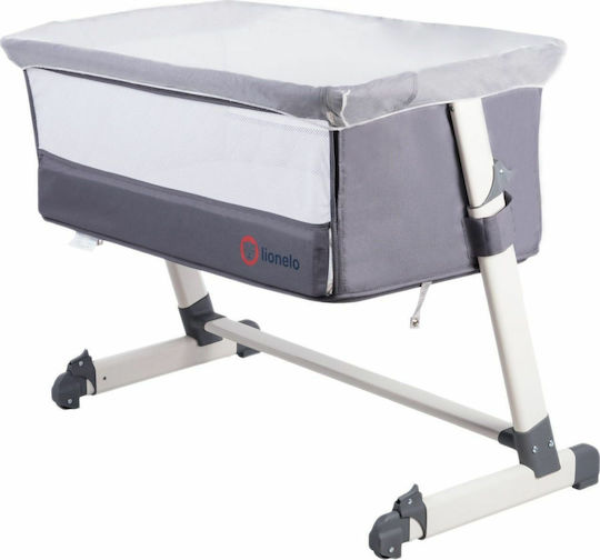 Lionelo Wiege Theo mit Matratze, Seitlicher Öffnung und Rädern Dark Grey