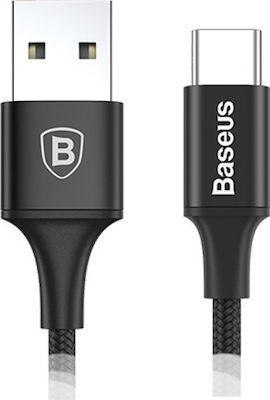 Baseus Rapid Braided USB 2.0 Cable USB-C male - USB-A male Black 1m (CATSU-B01)