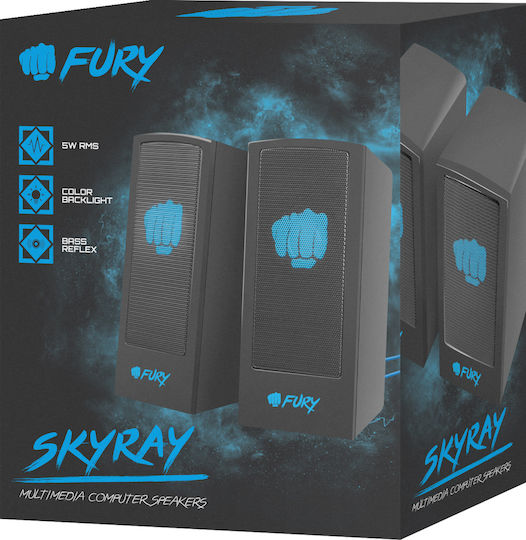Fury Skyray Ηχεία Υπολογιστή 2.0 με Ισχύ 5W Μαύρα