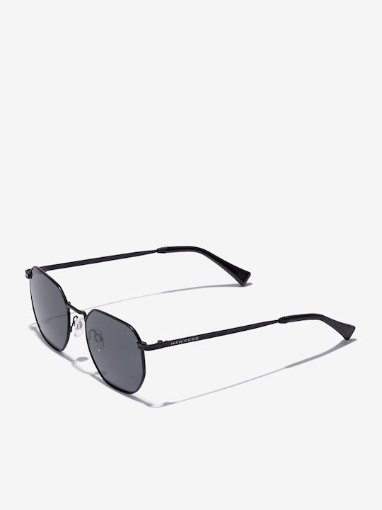 Hawkers Sixgon Herren Sonnenbrille mit Schwarz Metall Gestell und Schwarz Linse HKRS2034