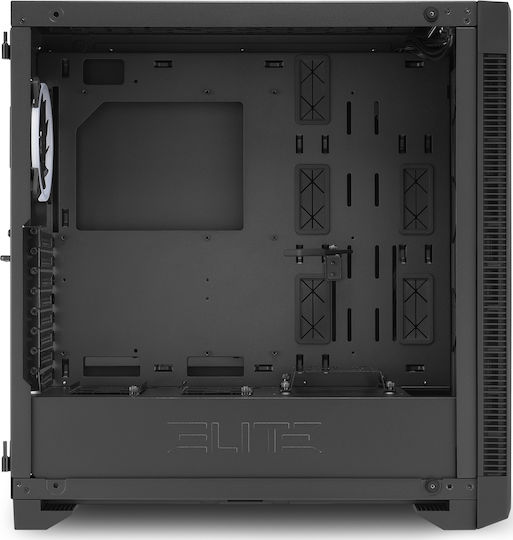 Sharkoon Elite Shark CA200M Gaming Midi Tower Computer Case with Side Window and RGB Lighting Black