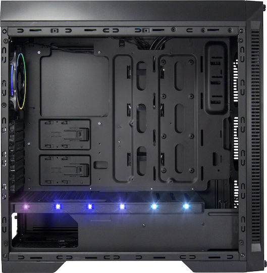 Inter-Tech X-908 Infini2 Gaming Midi Tower Κουτί Υπολογιστή με Πλαϊνό Παράθυρο και RGB Φωτισμό Μαύρο