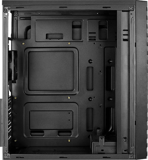 Aerocool Streak Gaming Midi Tower Κουτί Υπολογιστή με Πλαϊνό Παράθυρο και RGB Φωτισμό Μαύρο