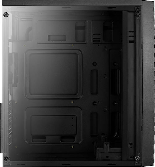 Aerocool Streak Gaming Midi Tower Κουτί Υπολογιστή με Πλαϊνό Παράθυρο και RGB Φωτισμό Μαύρο