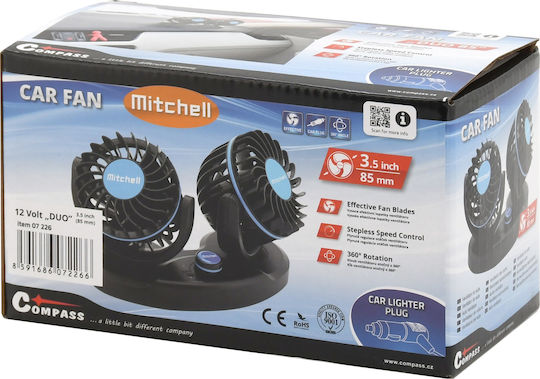 Compass Mitchell Duo Double Car Fan 12V