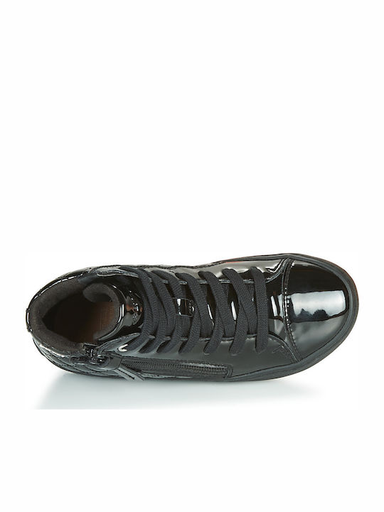 Kalispera Anatomic Kids Ankle Boots in Patent Leather with Zipper Black