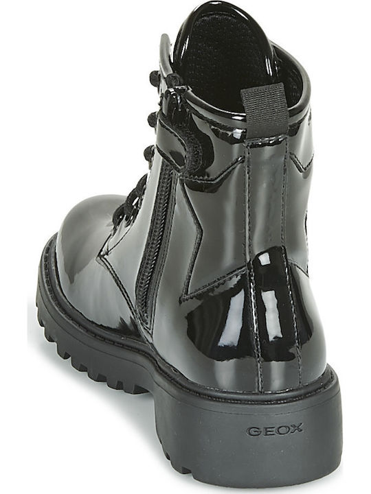 J Casey Leather Kids Boots with Zipper Black