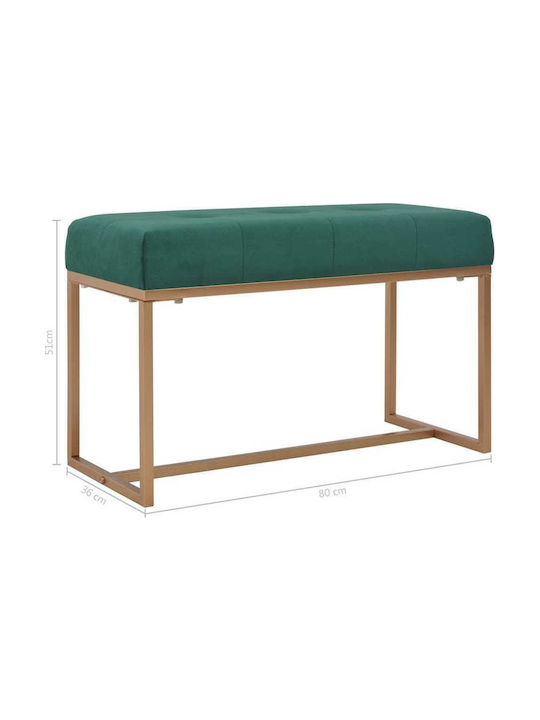 Stool Bench Stool Upholstered with Fabric Green 80x36x51cm