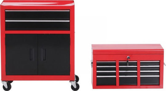 HomCom Cu roți Metal Căruță L61.6xA33xÎ108cm