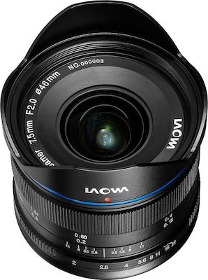 Laowa Crop Camera Lens 7.5mm f/2 Fisheye / Wide Angle for Micro Four Thirds (MFT) Mount Black