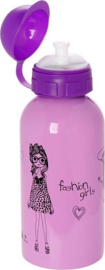 Ecolife Kids Water Bottle Stainless Steel with Pop-Up Cap Lilac 500ml