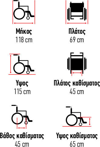 Vita Orthopaedics VT61031 Ηλεκτροκίνητο Αναπηρικό Αμαξίδιο 16" Σύνθετου Τύπου με Ανακλινόμενη Πλάτη 45cm 09-2-150 Μαύρο