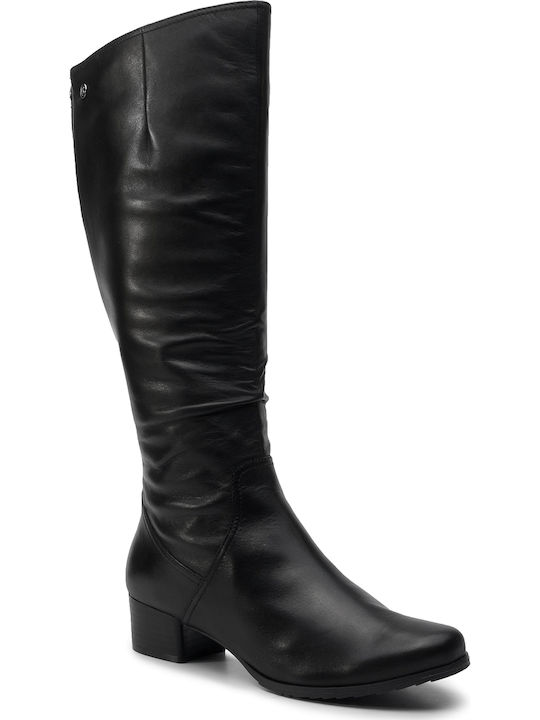 Caprice Leder Damenstiefel mit mittlerem Absatz Schwarz 9-25500-23 022