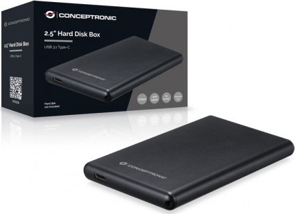 Conceptronic HDE02B Case for Hard Drive 2.5" SATA III with Connection USB 3.1