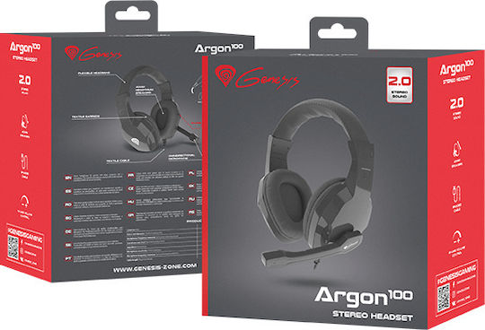 Genesis Argon 100 Over Ear Gaming Headset with Connection 3.5mm