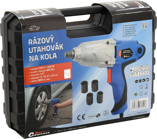 Compass Μπουλονόκλειδο Ρεύματος 450W με Υποδοχή 1/2"