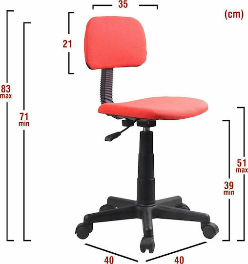 Kids Desk Chair Echo Red 40x46x71-83cm