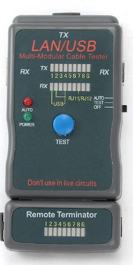 Cablexpert ST-072-01-000514 Tester Καλωδίων Δικτύου USB / RJ11 / RJ12