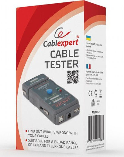 Cablexpert ST-072-01-000514 Tester Καλωδίων Δικτύου USB / RJ11 / RJ12