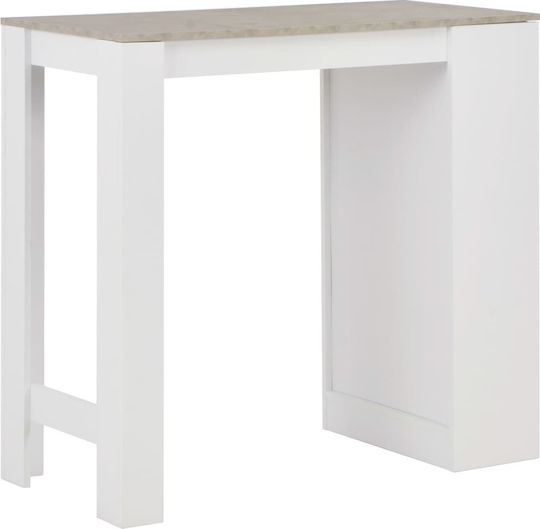 Bar Table Wooden Gray Concrete 110x50x103 cm