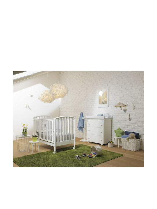 Pali Babybett Ciak Weiß mit Rädern