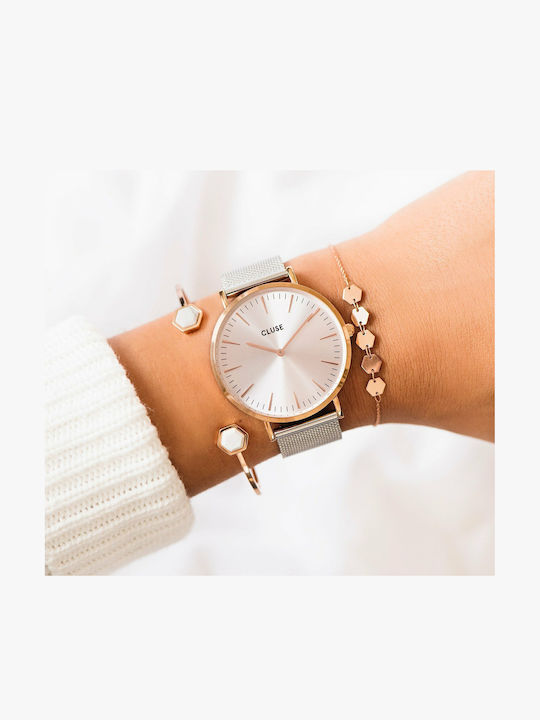 Cluse La Bohème Mesh Watch with Battery Mechanism Cluse La Bohème Mesh Watch with Battery Mechanism