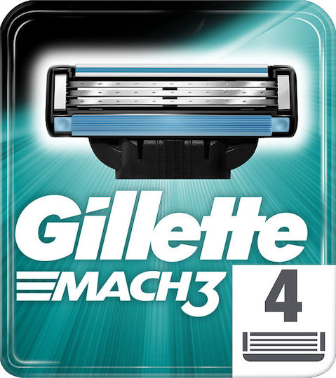 Gillette Mach3 Резервни глави с 3 остриета и лубрикантна лента 4бр