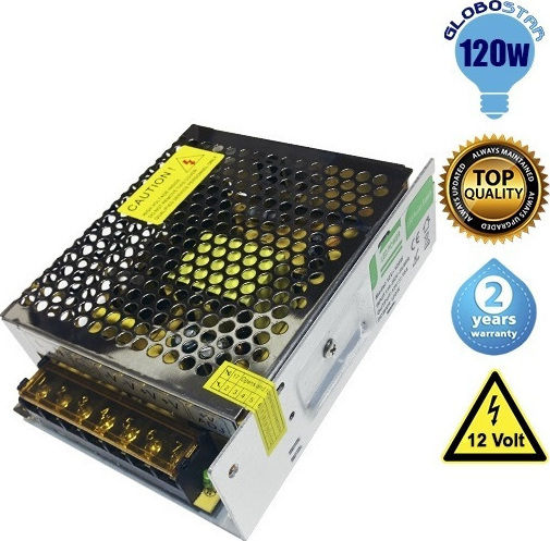 GloboStar Ρυθμιζόμενο Τροφοδοτικό LED IP20 Ισχύος 120W με Τάση Εξόδου 12V