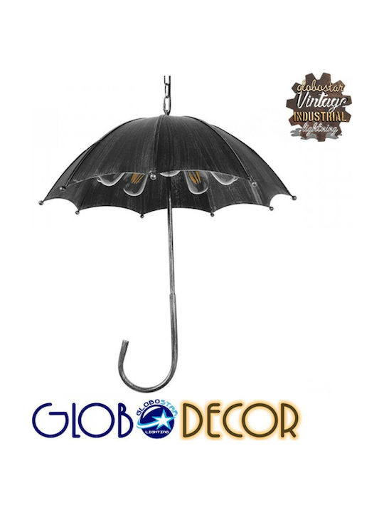 GloboStar Umbrella Pendant Suspension for 5 Bulbs E27 Gray