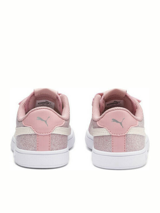 Puma Παιδικά Sneakers Smash Glitz Glam με Σκρατς για Κορίτσι Ροζ