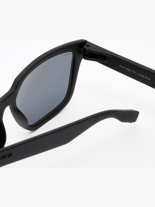 Hawkers Motion Men's Sunglasses with Black Horn-Rimmed Frame and Black Polarized Lenses HKRS1001