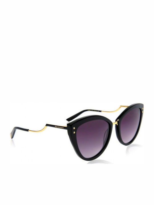 Ana Hickmann Women's Sunglasses with Black Frame and Black Gradient Lens AH9280 A01