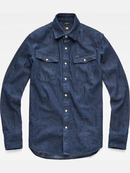 3301 Langärmlig Jeans Hemd Blau