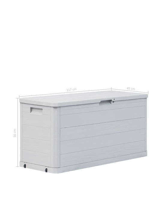 vidaXL Outdoor Storage Box 280lt Gray L117xW45xH56cm