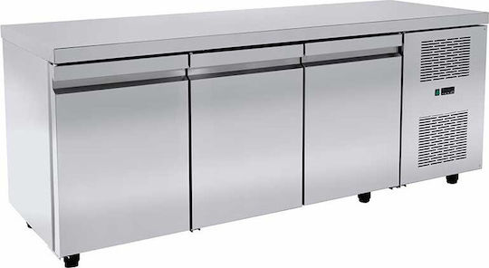 Niki Inox Επαγγελματικός Πάγκος Κατάψυξης 379lt & 466.25W Inox με 3 Πόρτες Π185 x Β60 x Υ88εκ.