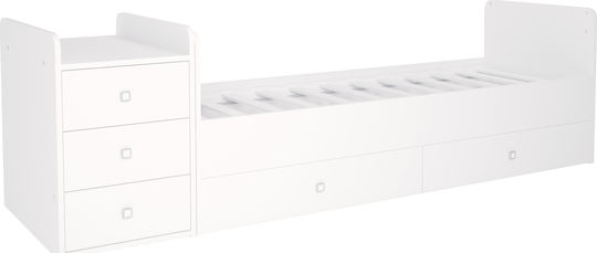 Polini Kids Babybett Multifunktional Simple 1100 Weiß für Matratze 60x120cm